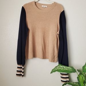 Madewell Baybrook Alpaca Merino Wool Ribbed Knit Colorblock Pullover XXL